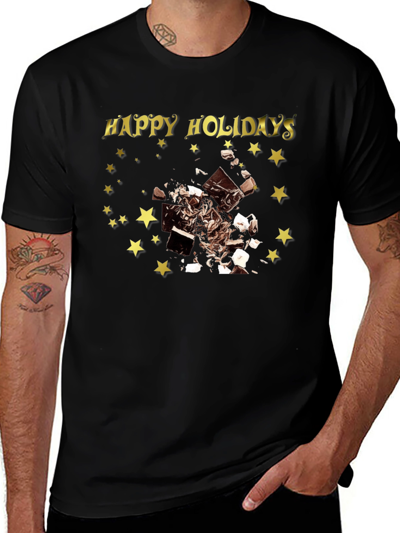 Happy Holidays Chocolate Star T-Shirt