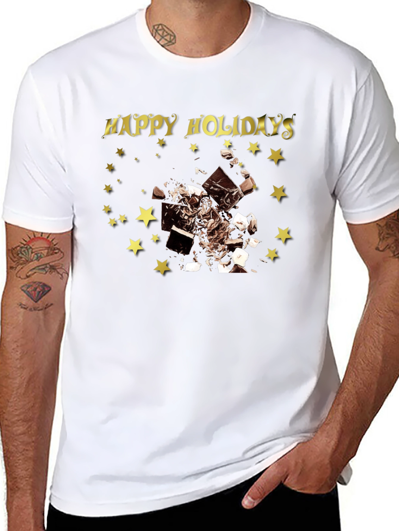 Happy Holidays Chocolate Star T-Shirt