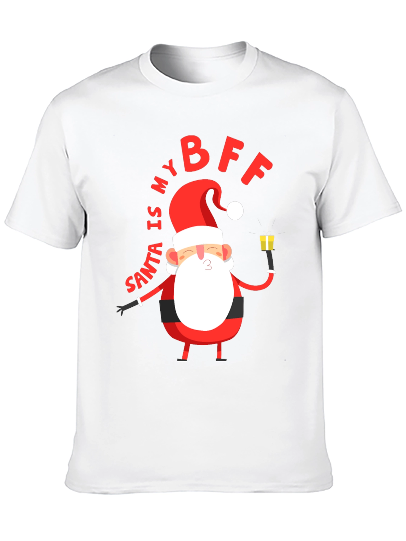 Santa Is My BFF Black Graphic Tee