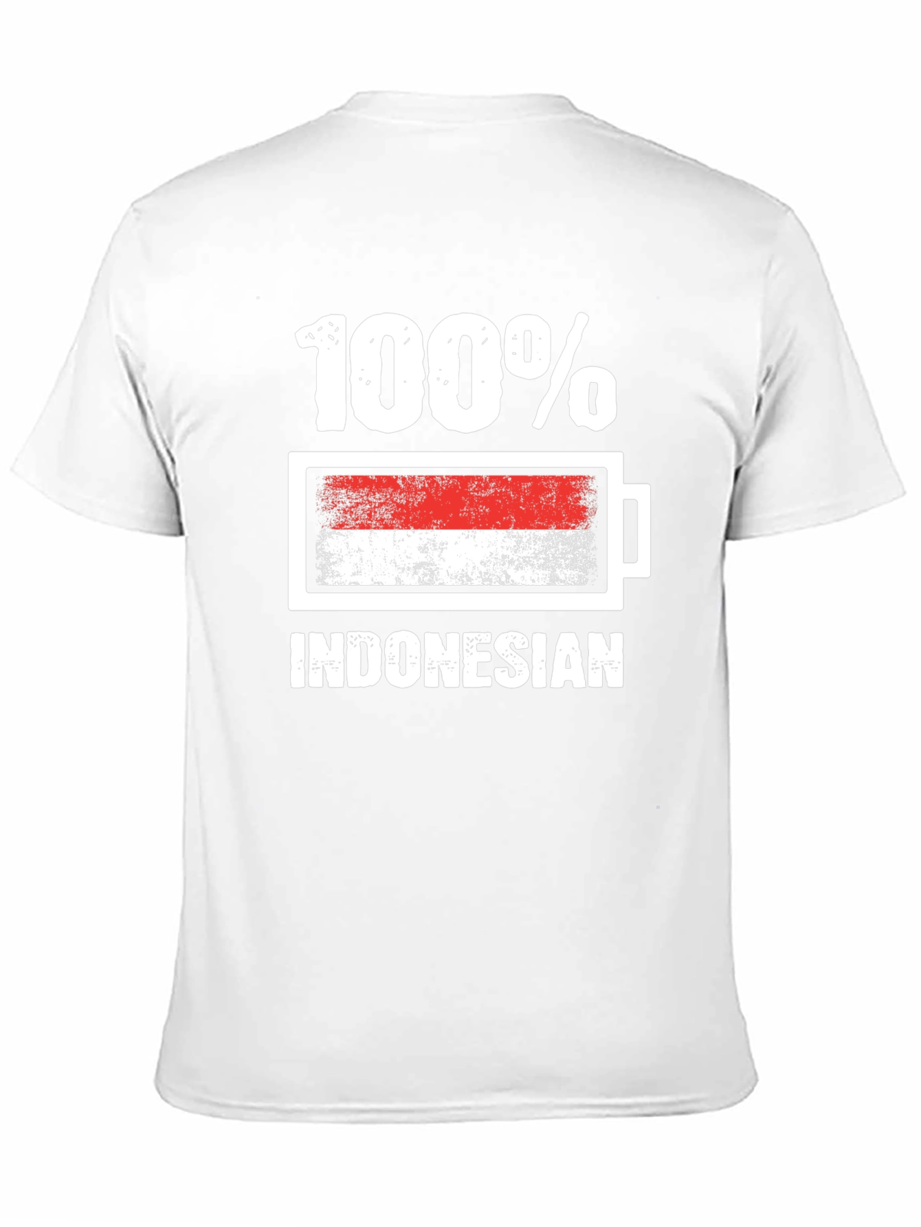 100% Indonesian T-Shirt - Battery Flag Design