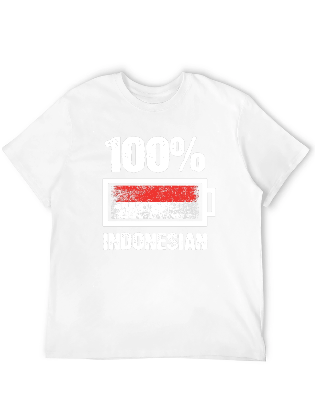 100% Indonesian T-Shirt - Battery Flag Design