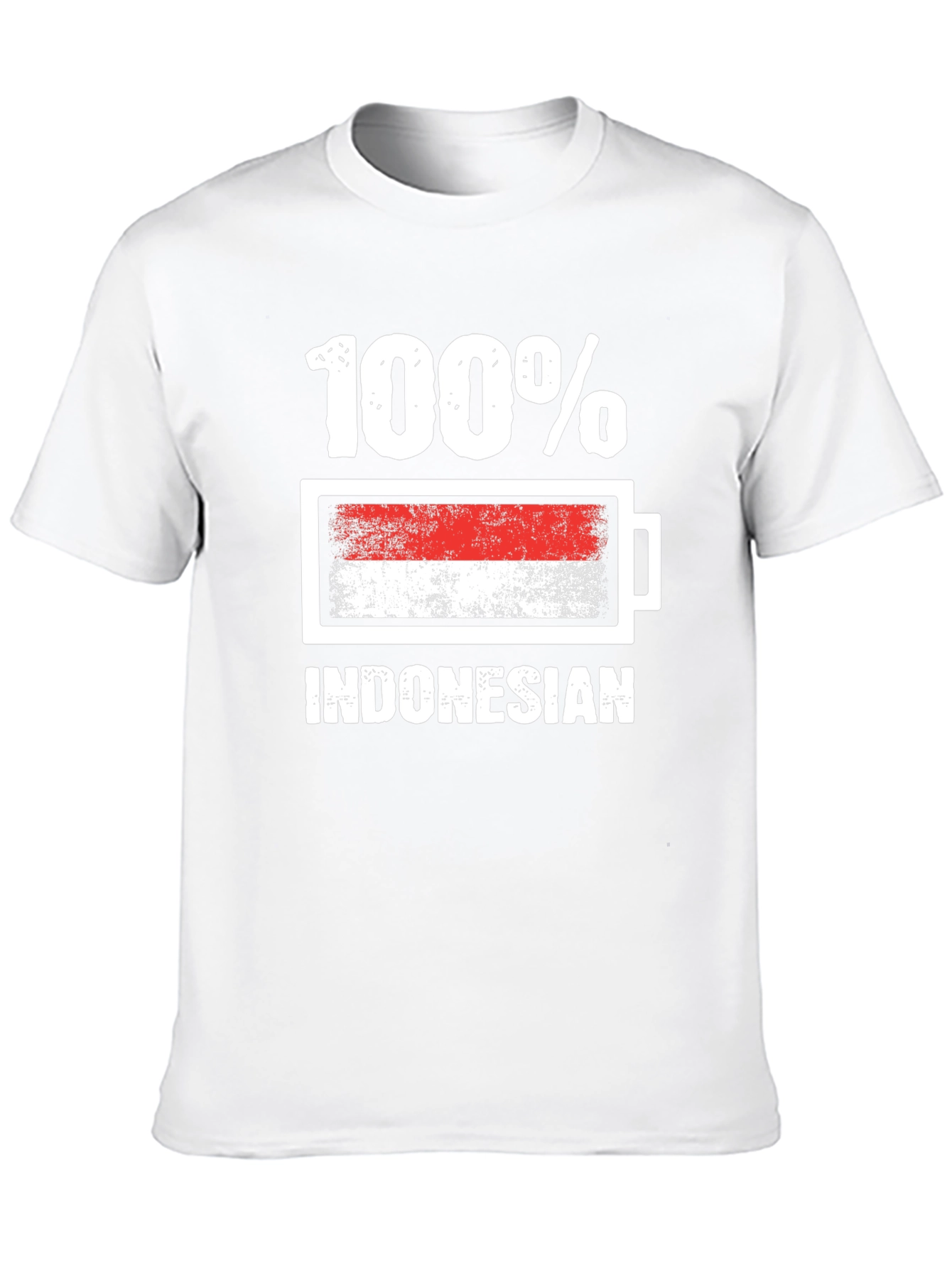 100% Indonesian T-Shirt - Battery Flag Design