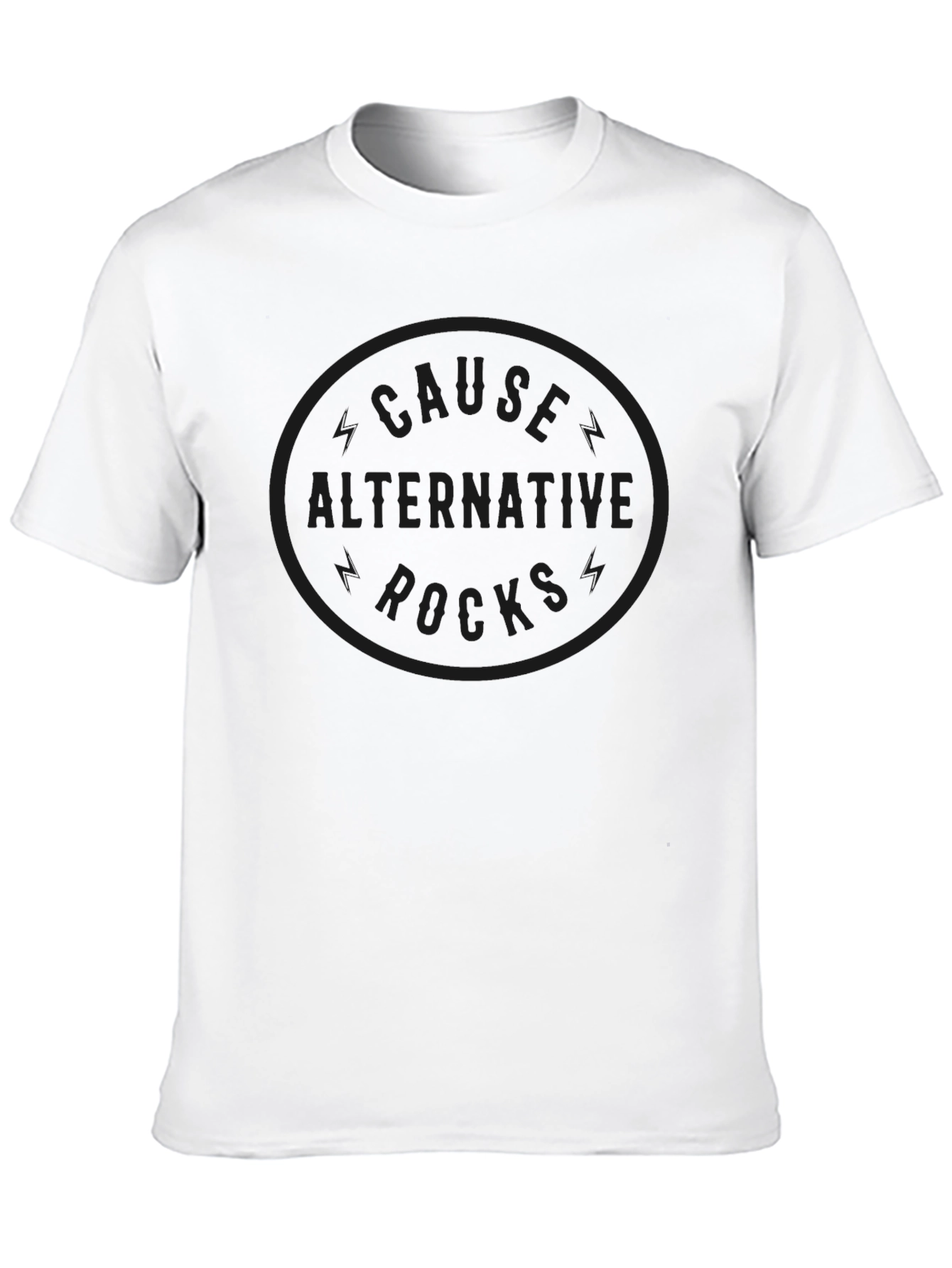 Cause Alternative Rocks Black Crew Neck T-Shirt