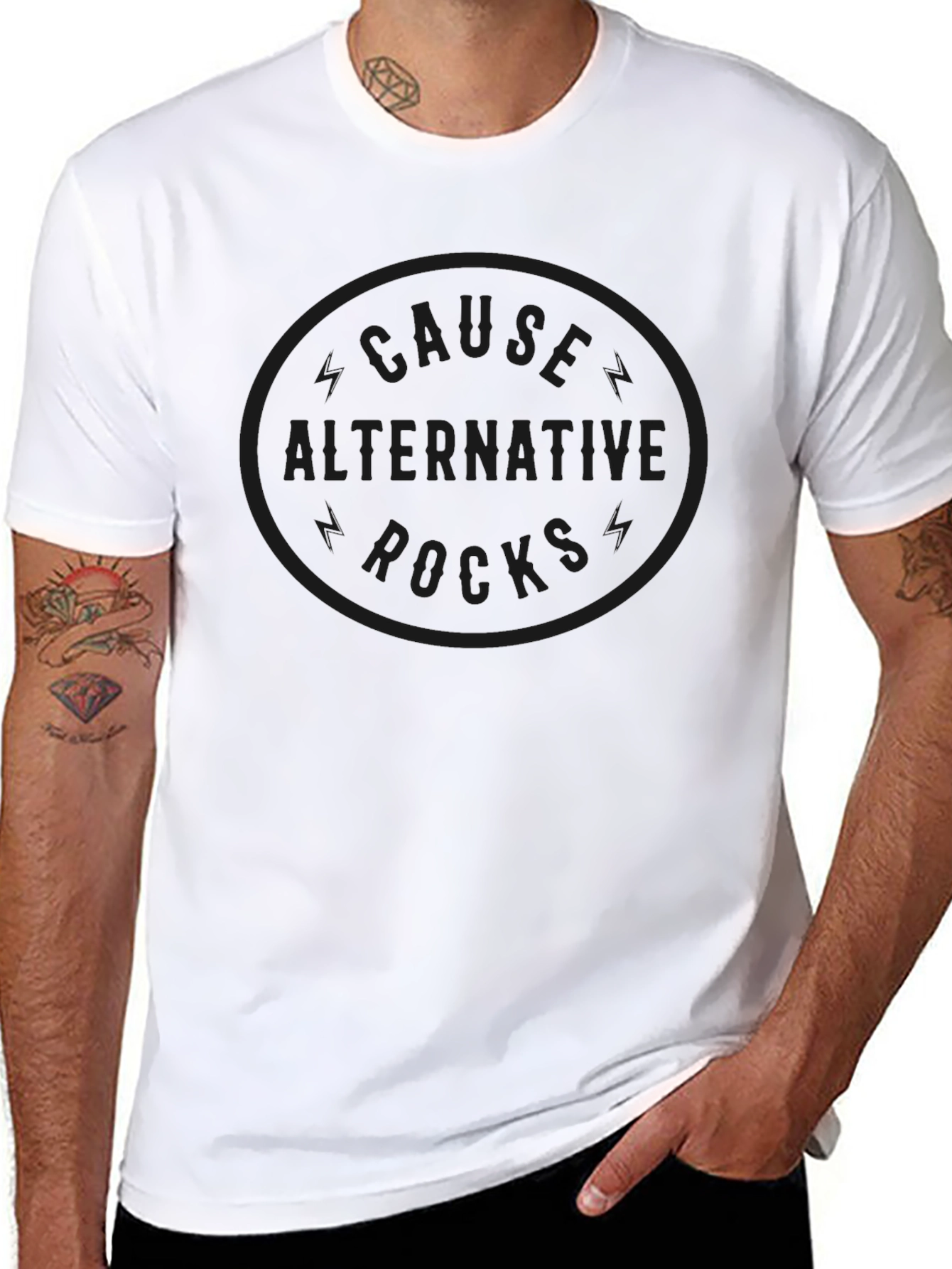 Cause Alternative Rocks Black Crew Neck T-Shirt