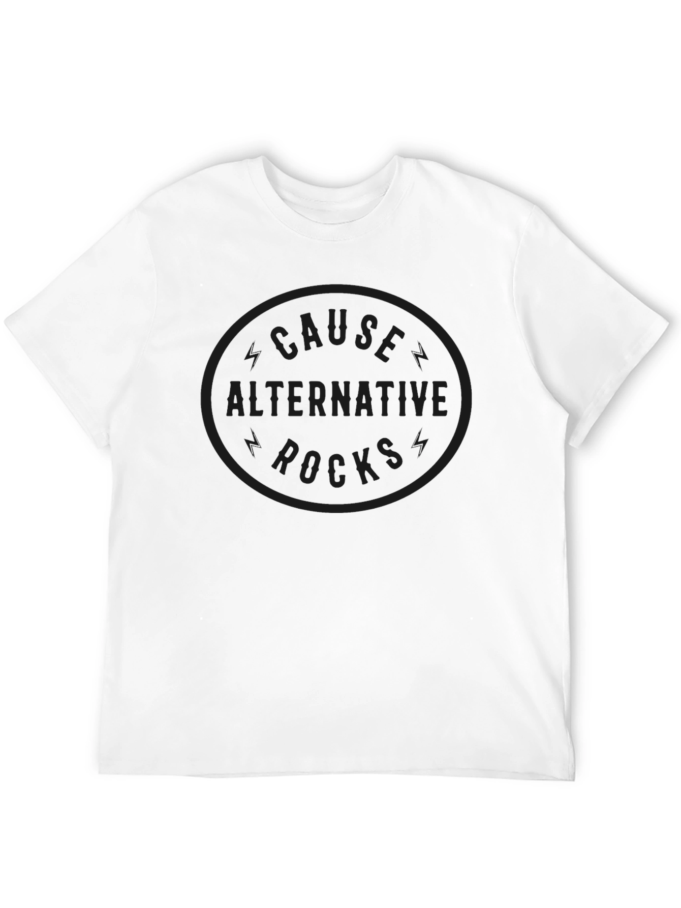 Cause Alternative Rocks Black Crew Neck T-Shirt