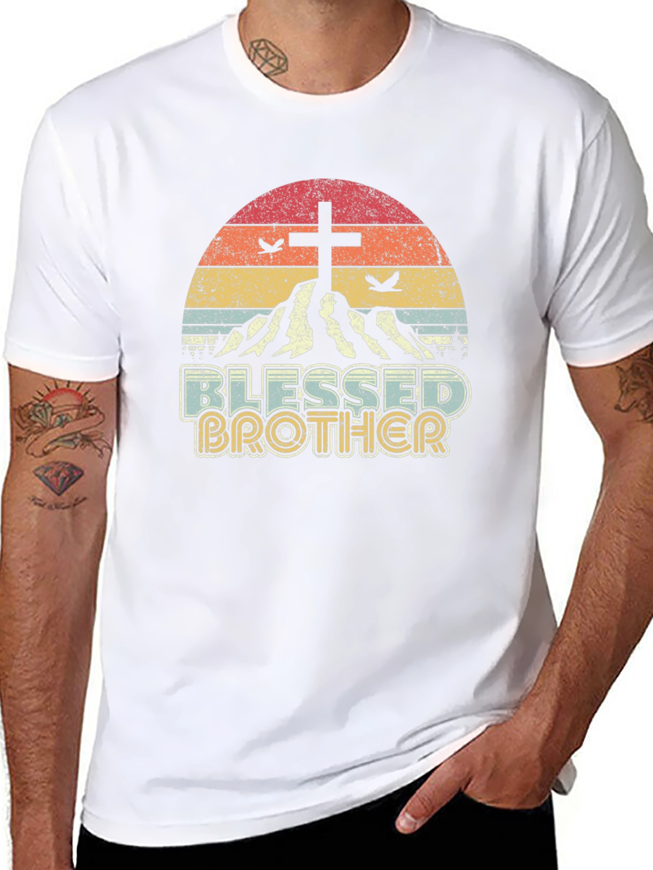 Blessed Brother Christian Graphic Tee - Black