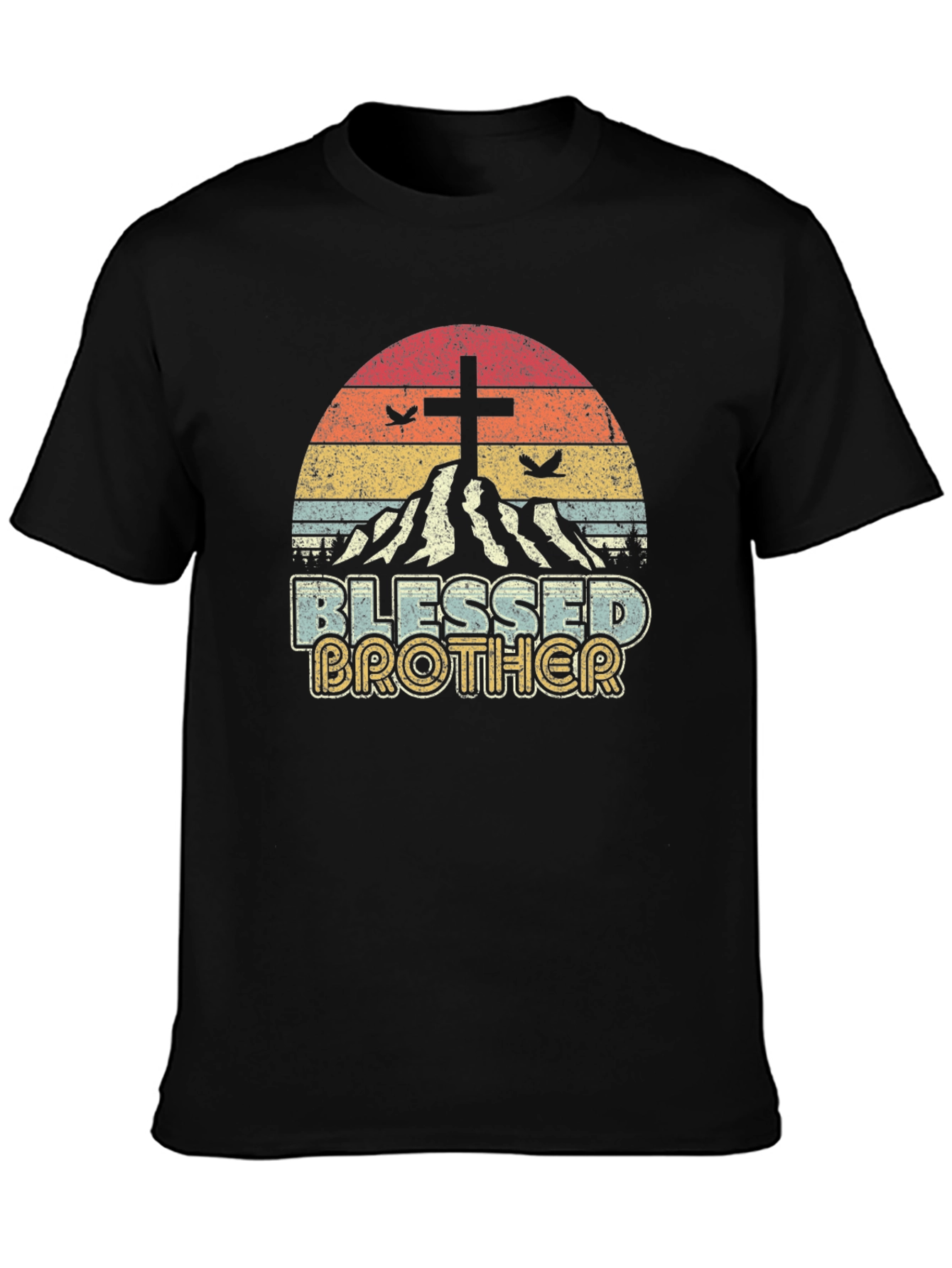 Blessed Brother Christian Graphic Tee - Black