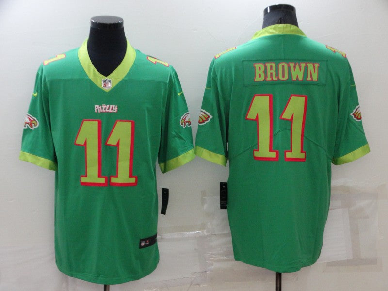 Men's Philadelphia Eagles A.J. Brown #11 Kelly Green City Edition Game Jerseys