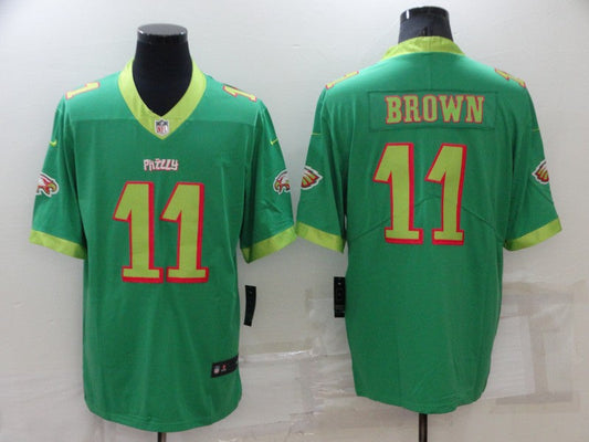 Men's Philadelphia Eagles A.J. Brown #11 Kelly Green City Edition Game Jerseys