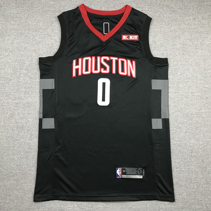 Men's Houston Rockets Russell Westbrook #0 NBA Black Classics Swingman Jerseys