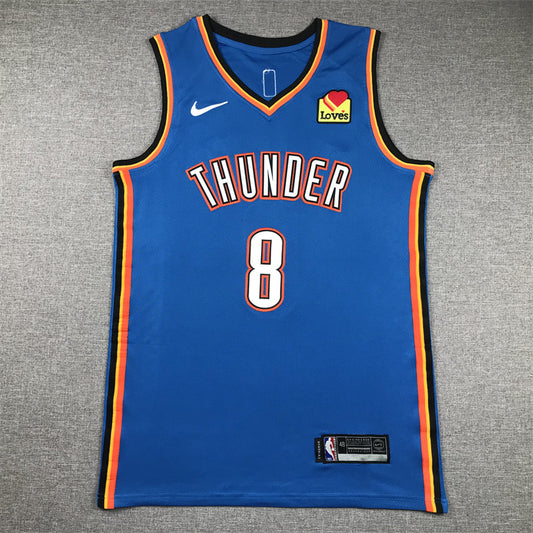 Men's Oklahoma City Thunder Jalen Williams #8 Blue Swingman Jerseys - Icon Edition