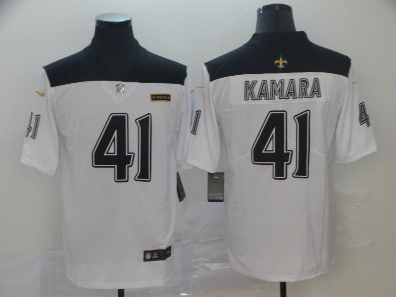 Men's New Orleans Saints Alvin Kamara #41 White City Edition Game Jerseys