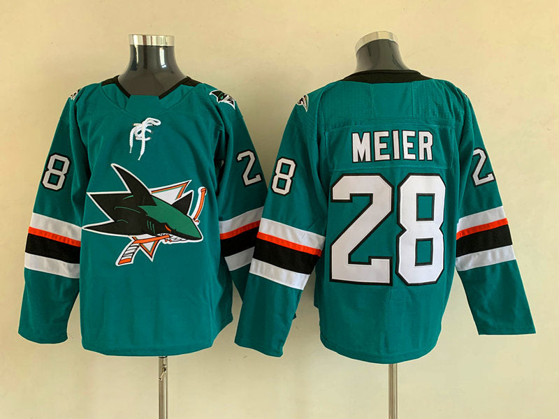 Men's San Jose Sharks Timo Meier #28 Teal Home Breakaway Jerseys
