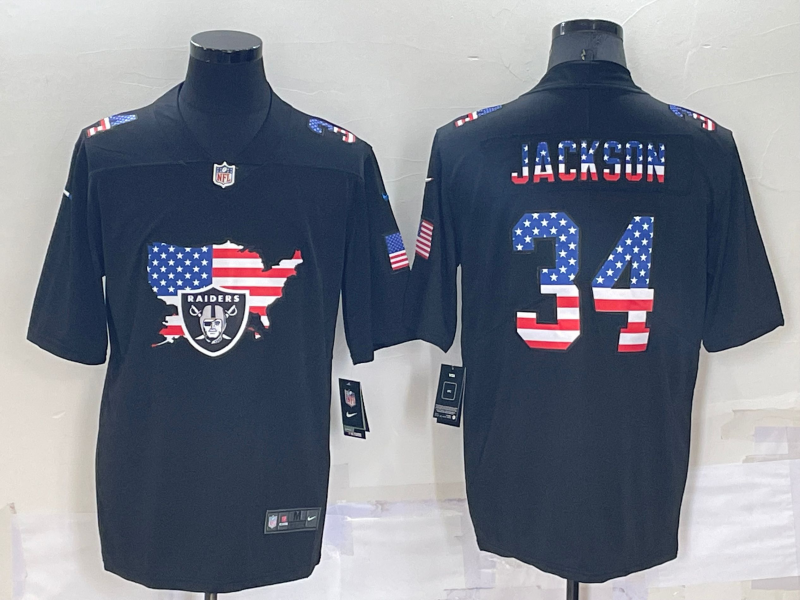 Men's Las Vegas Raiders #34 Bo Jackson Black Team Player Jerseys