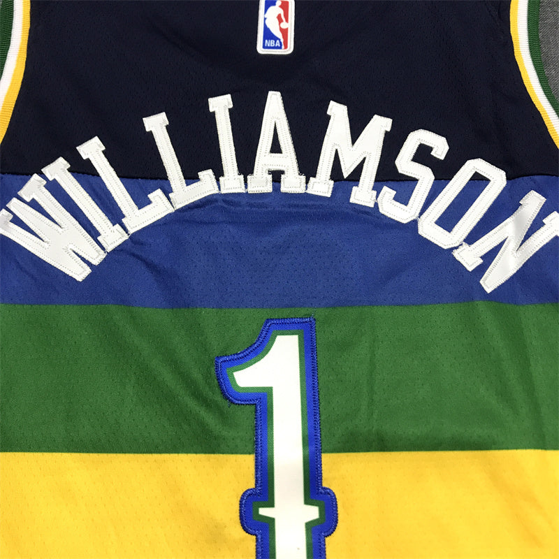 Men's New Orleans Pelicans Zion Williamson #1 Navy Swingman Jerseys