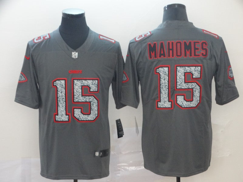 Men's Kansas City Chiefs Patrick Mahomes #15 Gray Alternate Game Jerseys