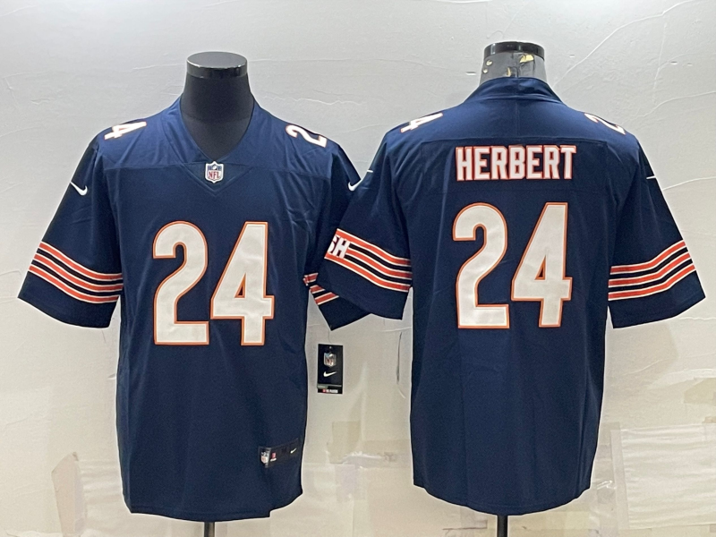 Men's Chicago Bears Khalil Herbert #24 Navy Game Jerseys