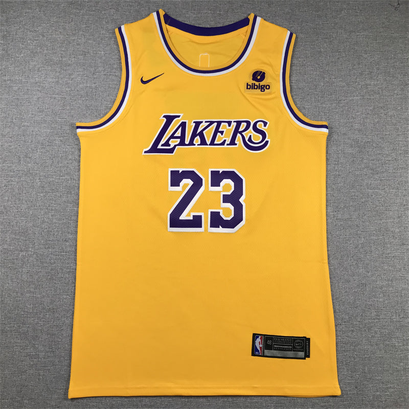 Men's Los Angeles Lakers LeBron James NBA #23 Yellow Swingman Jerseys