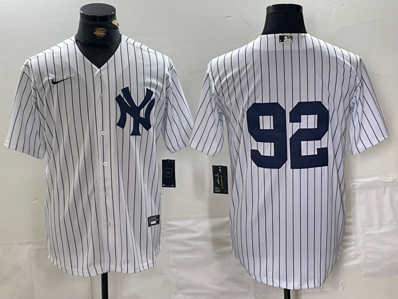 Men's New York Yankees Chris Gittens #92 White Replica Player Name Jerseys