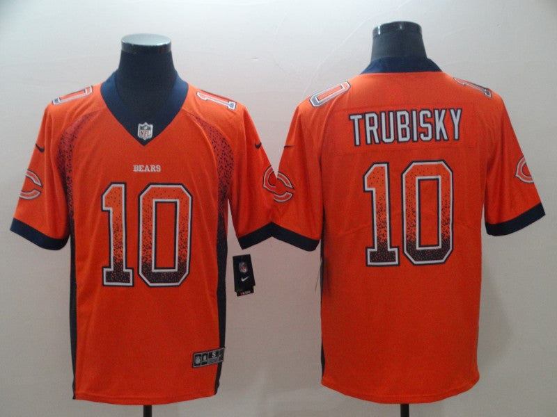 Men's Chicago Bears Mitch Trubisky #10 Orange Game Player Jerseys