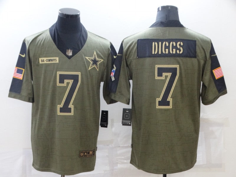 Men's Dallas Cowboys Trevon Diggs #7 Brown Game Player Jerseys