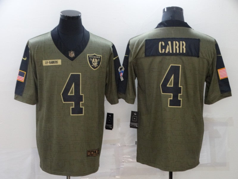 Men's Las Vegas Raiders Derek Carr #4 Brown Authentic Game Jerseys