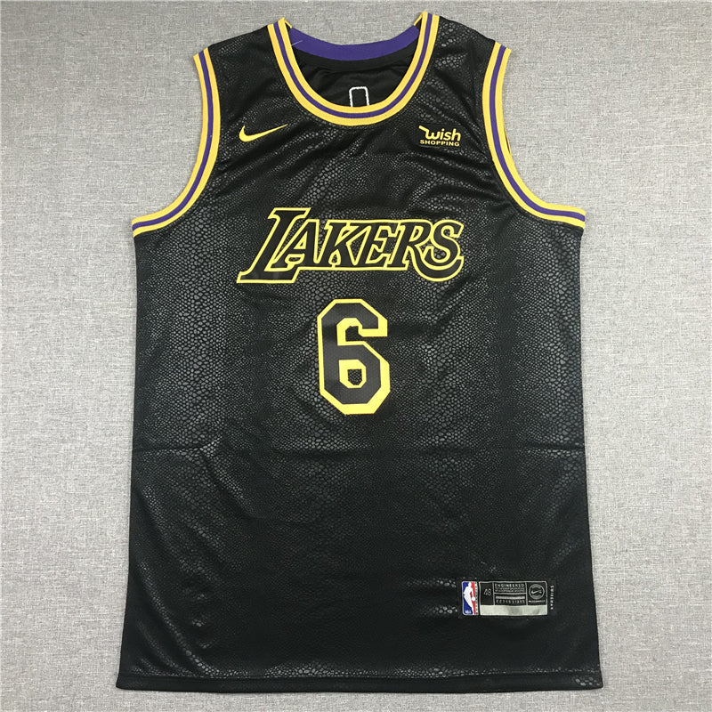 Men's Los Angeles Lakers LeBron James #6 NBA Black Jerseys