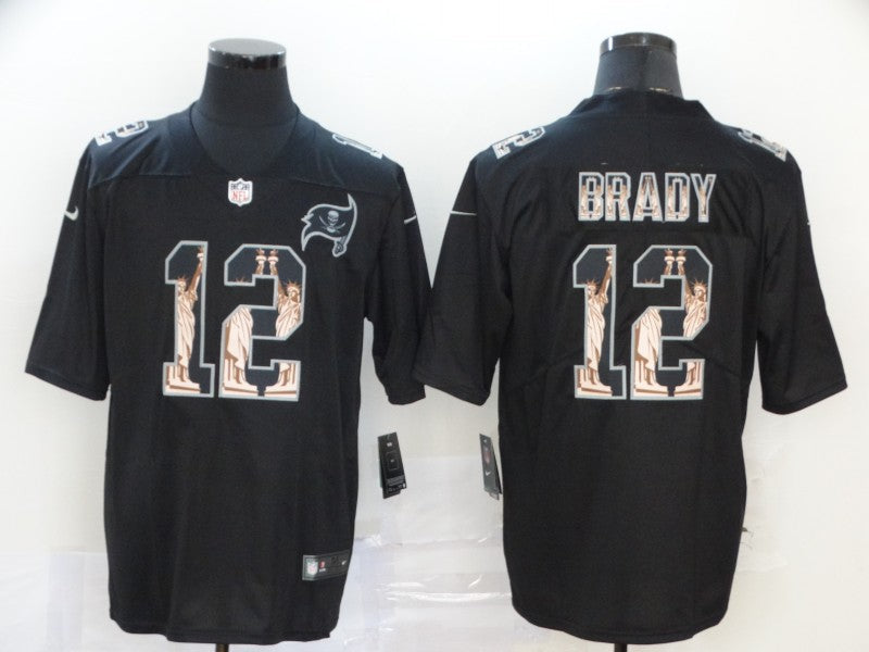 Men's Tampa Bay Buccaneers #12 Tom Brady Black Authentic Player Game Jerseys