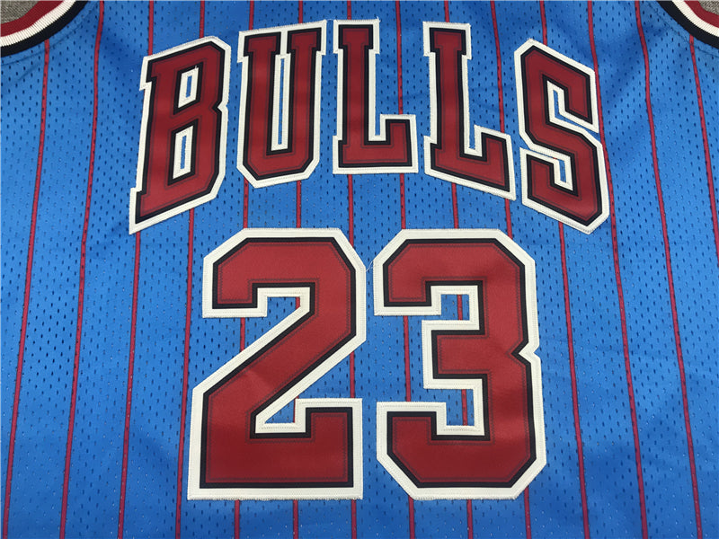 Men's Chicago Bulls Michael Jordan #23 Blue Hardwood Classics Authentic Jerseys