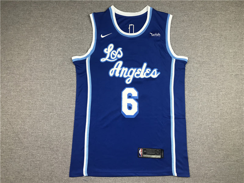 Men's Los Angeles Lakers LeBron James #6 Blue Hardwood Classic Swingman Jerseys