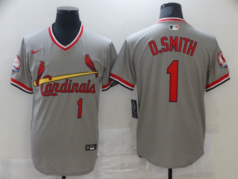 Men's St. Louis Cardinals Ozzie Smith #1 Gray Replica Player Jerseys
