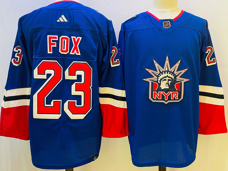 Men's New York Rangers Adam Fox #23 Blue Game Jerseys