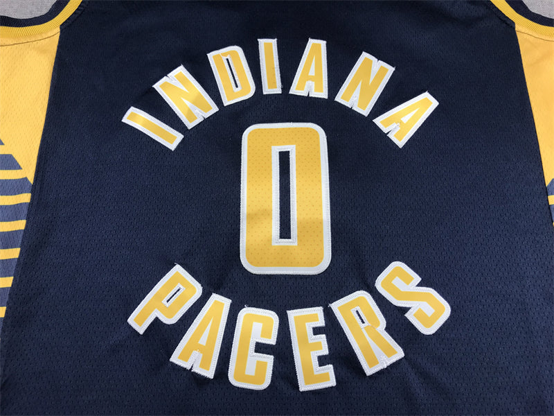 Men's Indiana Pacers Tyrese Haliburton #0 Navy Swingman Jerseys - Icon Edition