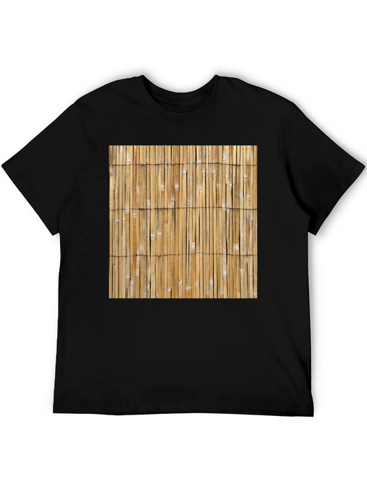 Bamboo Pattern Graphic Tee - Unique Natural Style