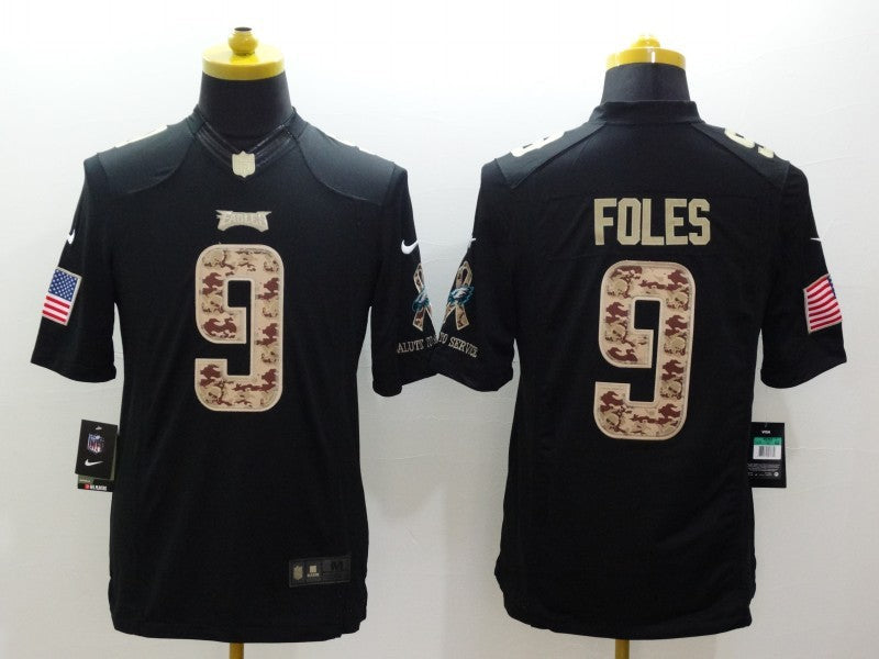 Men's Philadelphia Eagles Nick Foles #9 Black Player Game Jerseys