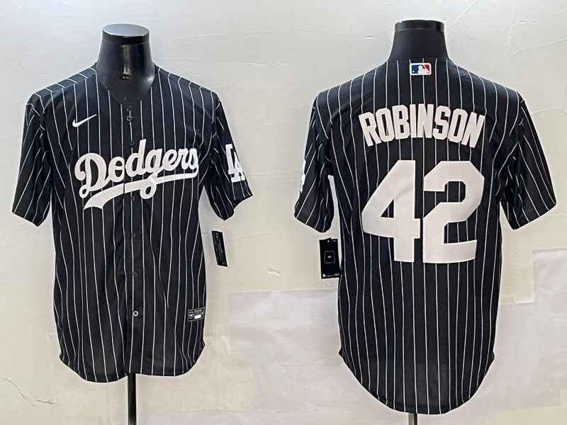 Men's Los Angeles Dodgers Jackie Robinson #42 Black Alternate Limited Player Jerseys