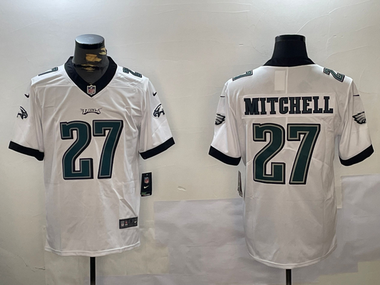 Men's Philadelphia Eagles Quinyon Mitchell #27 White Game Jerseys