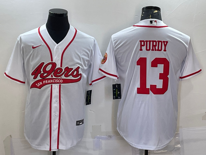 Men's San Francisco 49ers Brock Purdy #13 White Game Jerseys Joint Edition