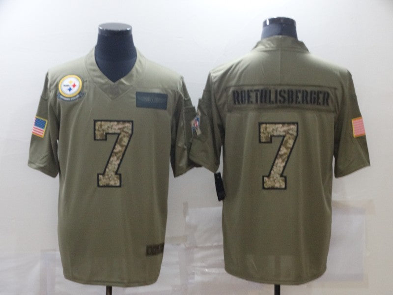 Men's Pittsburgh Steelers Ben Roethlisberger #7 Brown Authentic Game Jerseys