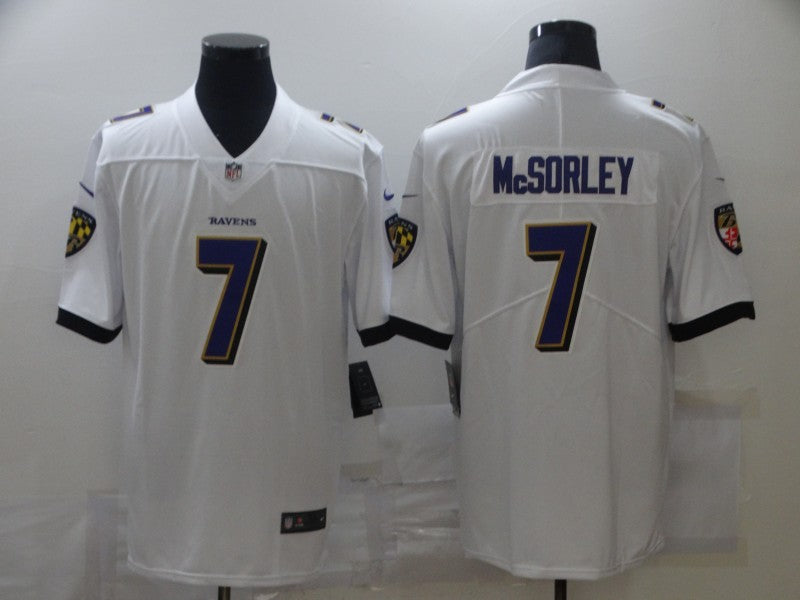 Men's Baltimore Ravens Trace McSorley #7 White Game Jerseys