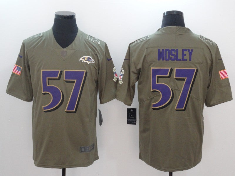 Men's Baltimore Ravens C.J. Mosley #57 Brown Game Jerseys