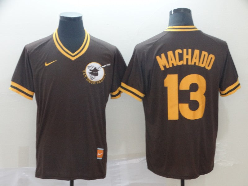 Men's San Diego Padres Manny Machado #13 Brown Stitched Jerseys