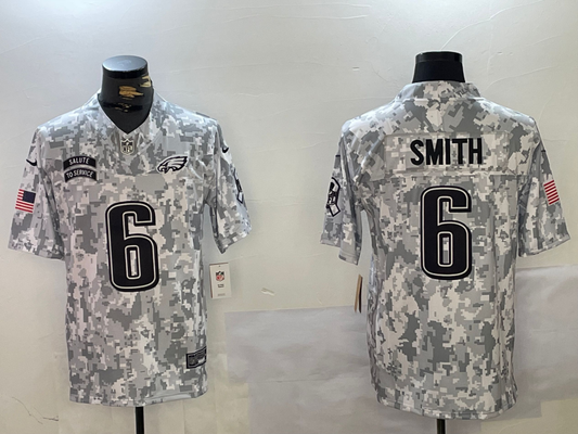 Men's Philadelphia Eagles DeVonta Smith #6 Arctic Camo 2024 Salute to Service Limited Jerseys