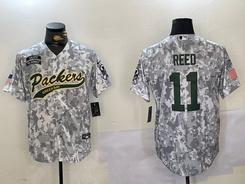 Men's Green Bay Packers Jayden Reed #11 Arctic Camo Salute to Service Limited Jerseys