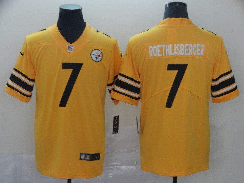 Men's Pittsburgh Steelers Ben Roethlisberger #7 Gold Inverted Team Game Jerseys