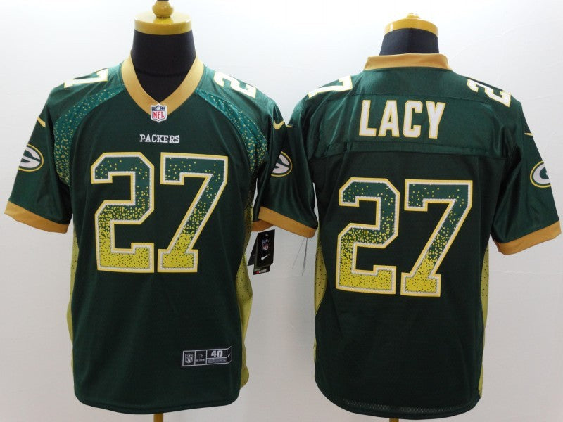 Men's Green Bay Packers Eddie Lacy #27 Green Game Jerseys