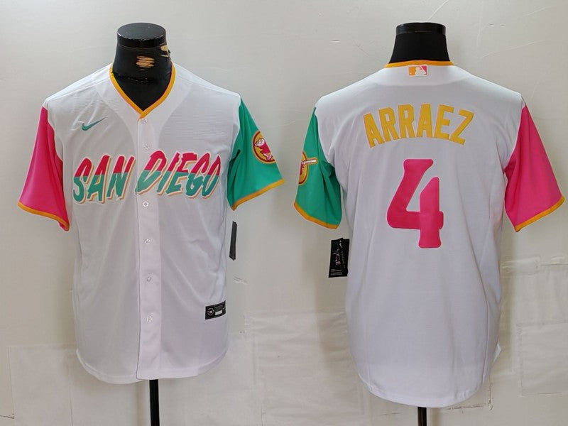Men's San Diego Padres Luis Arraez #4 White City Connect Limited Player Jerseys