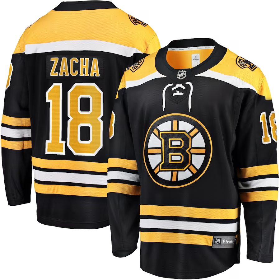 Men's Boston Bruins Pavel Zacha #18 Black Replica Player Jerseys