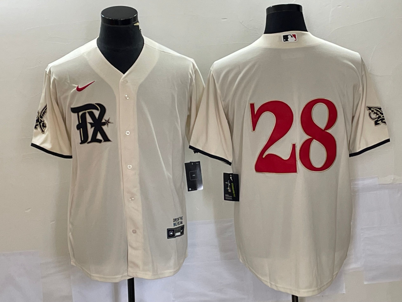 Men's Texas Rangers Jonah Heim #28 Cream 2023 City Connect Replica Player Jerseys