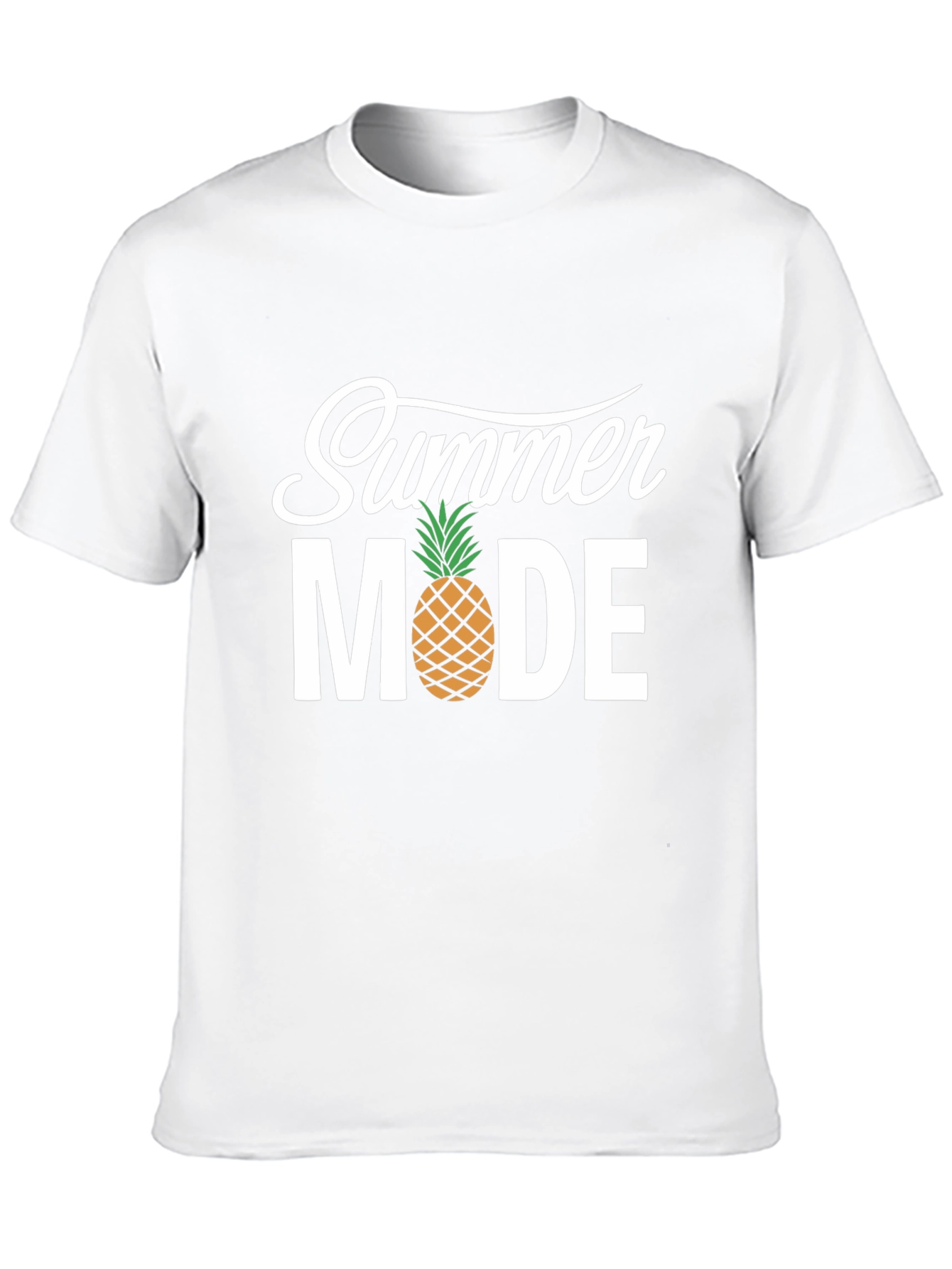 Summer Mode Black T-Shirt with Pineapple Accent